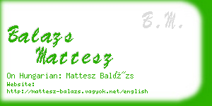 balazs mattesz business card